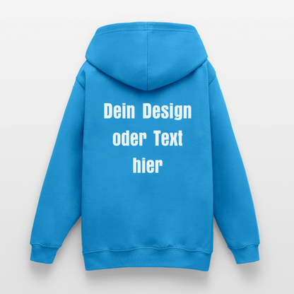 Teenager Hoodie - personalisierbare Vorder- und Rückseite - Meeresblau