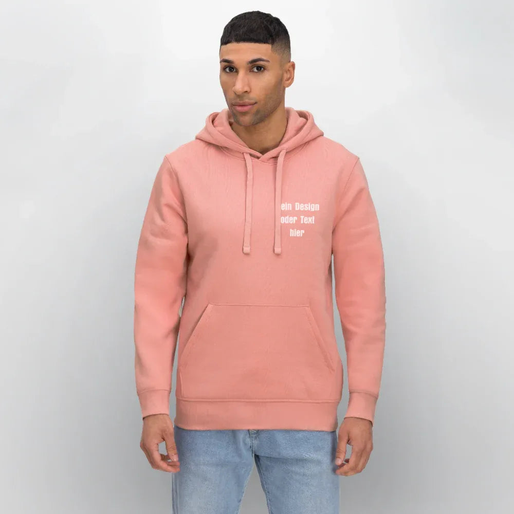 Stanley/Stella Unisex Bio-Hoodie DRUMMER - personalisierbare Vorder- und Rückseite - Altrosa