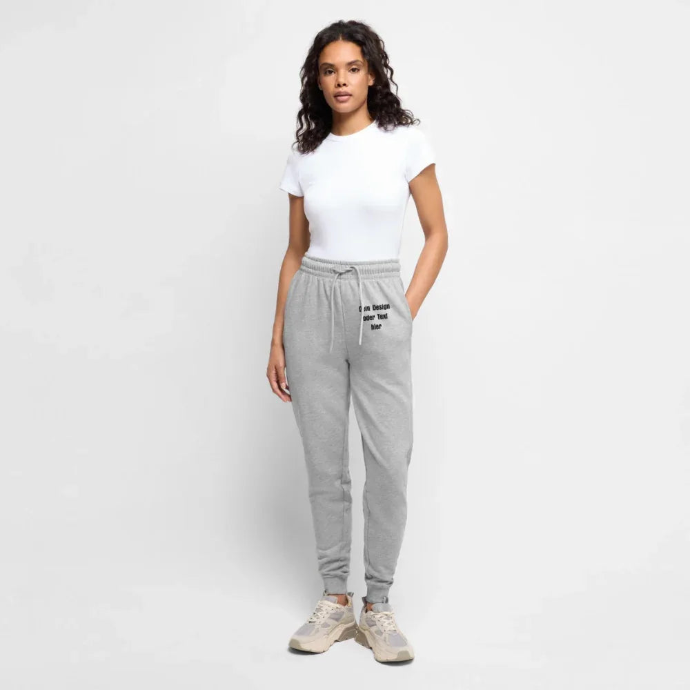 Frauen Premium Bio Jogginghose - personalisierbar - Grau meliert