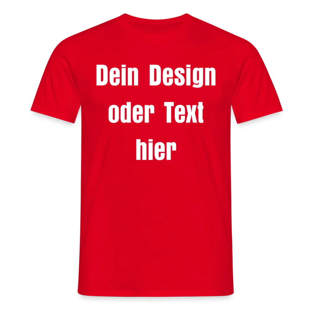 Männer T-Shirt - personalisierbare Vorder- und Rückseite - Rot