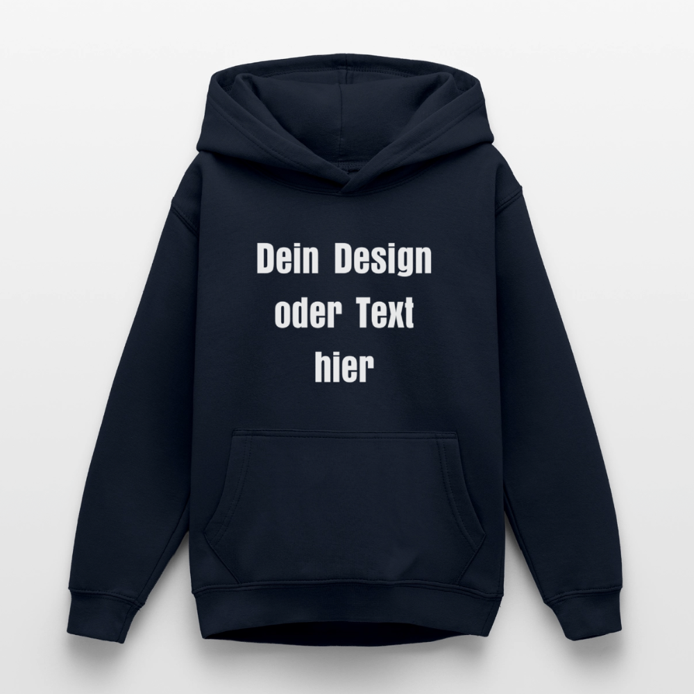 Teenager Hoodie - personalisierbare Vorder- und Rückseite - Navy