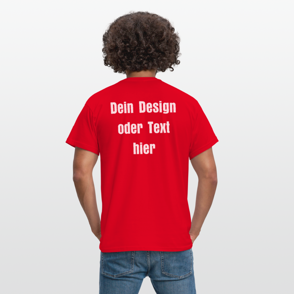 Männer T-Shirt - personalisierbare Vorder- und Rückseite - Rot