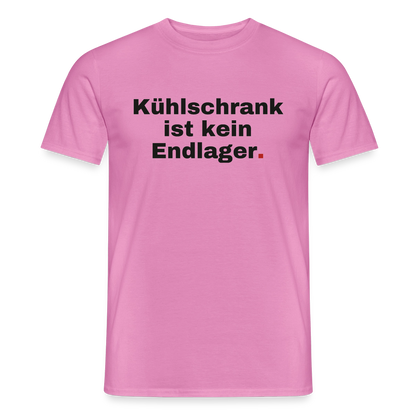 "Kühlschrank ist kein Endlager." Motiv-T-Shirt für Männer, Farbe Pink