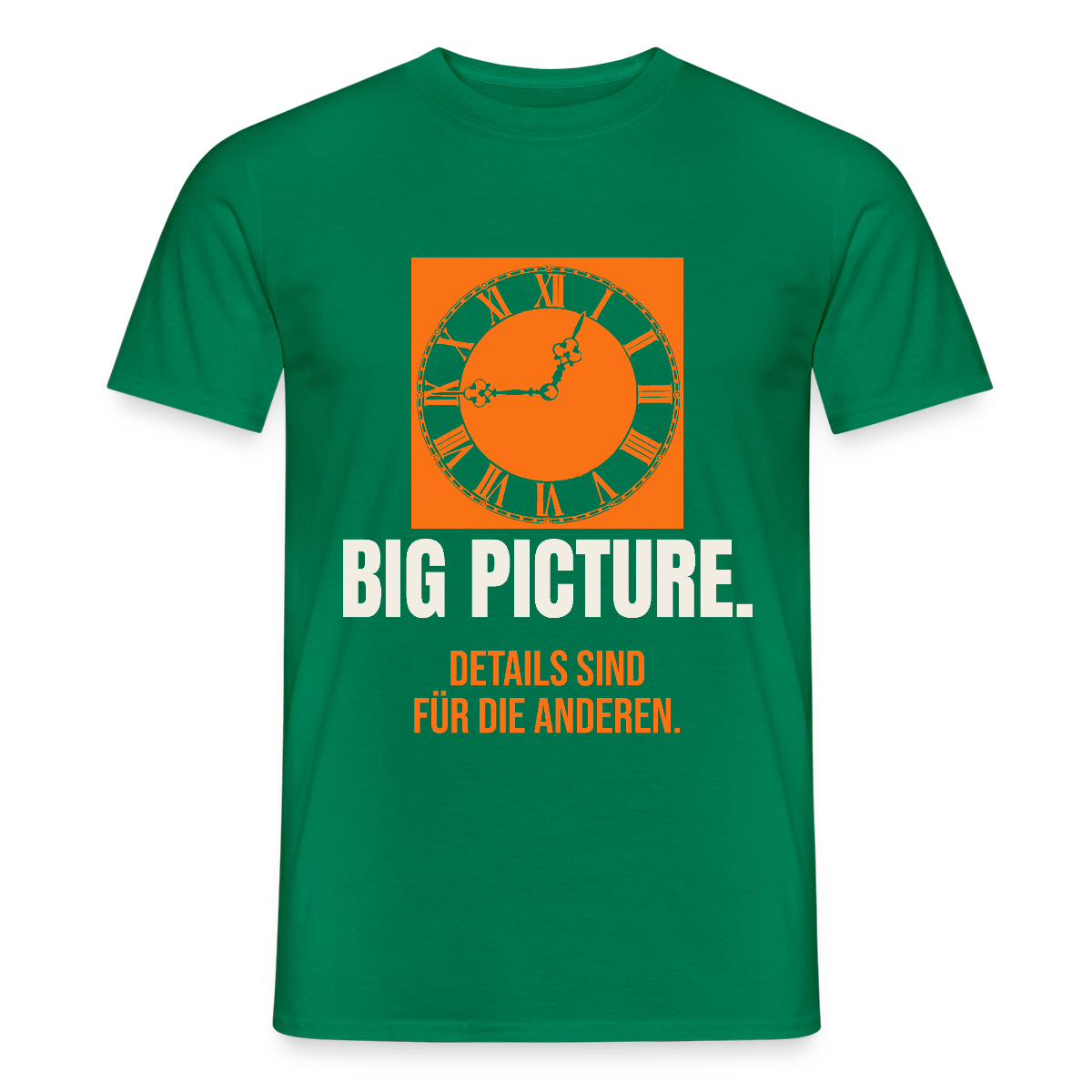 Big Picture. Details sind für die anderen. Motiv-T-Shirt für Männer, Farbe Kelly Green