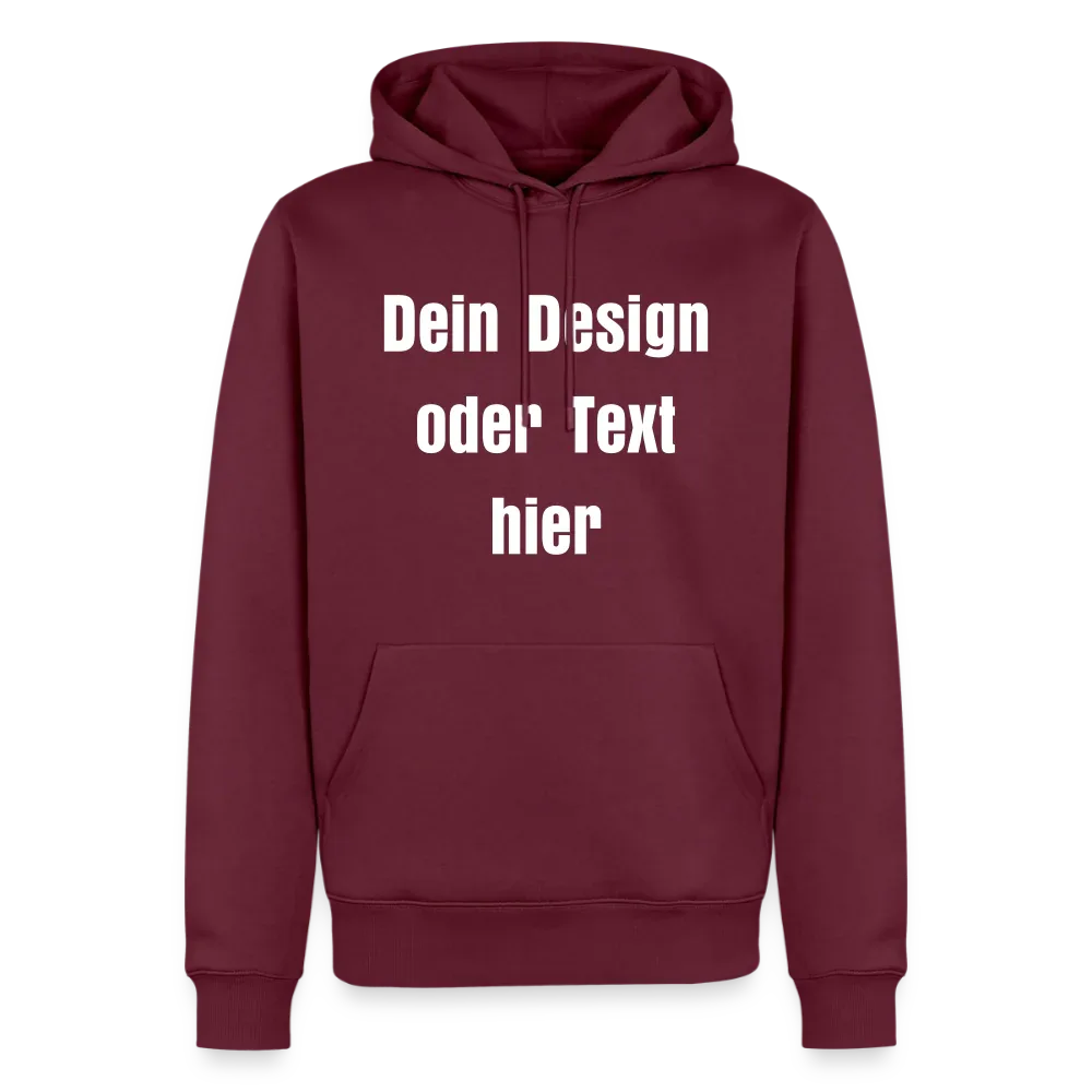 Männer Premium Hoodie - personalisierbare Vorder- und Rückseite - Burgunderrot