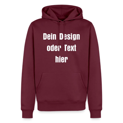 Männer Premium Hoodie - personalisierbare Vorder- und Rückseite - Burgunderrot