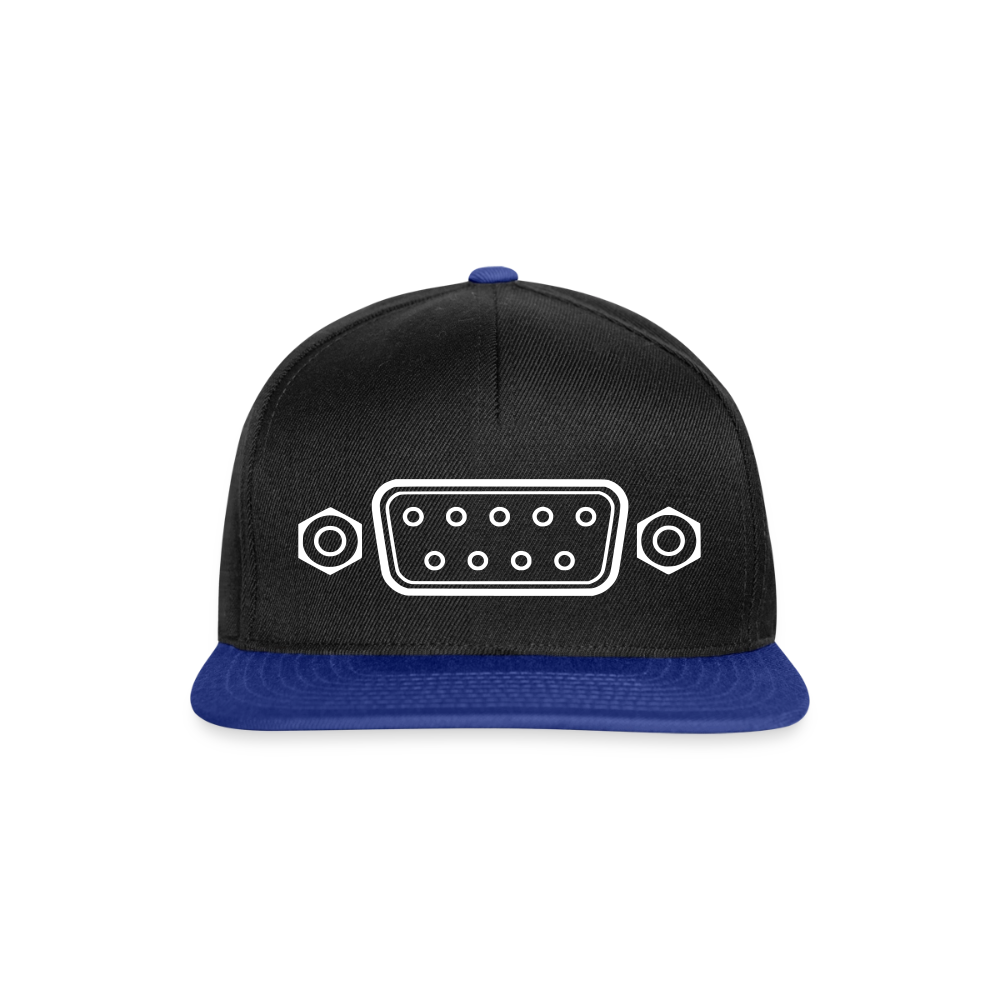 DB-9 RS-232 Retro Snapback Cap - Schwarz/Königsblau