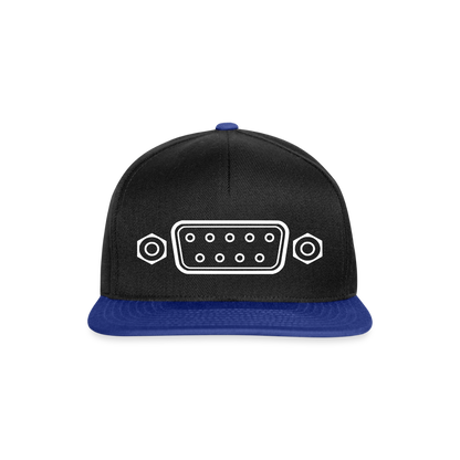DB-9 RS-232 Retro Snapback Cap - Schwarz/Königsblau