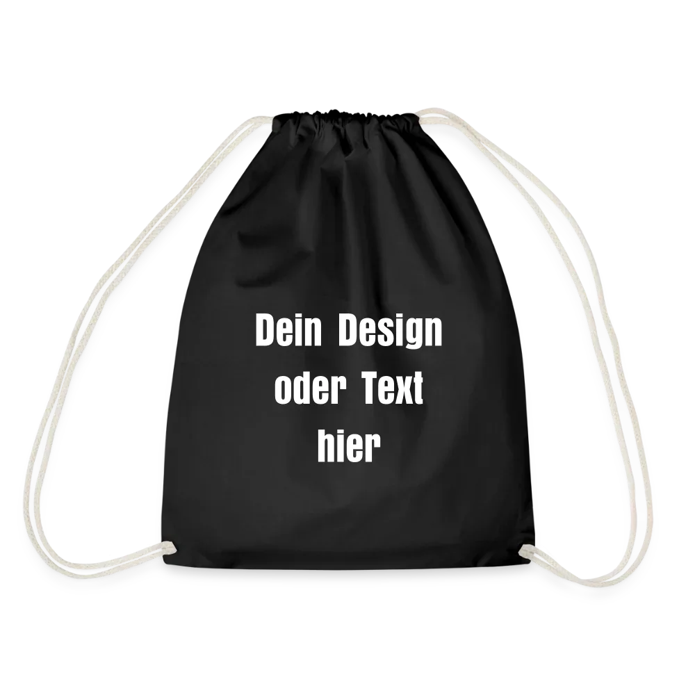 Turnbeutel - personalisierbar - Schwarz