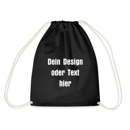 Turnbeutel - personalisierbar - Schwarz