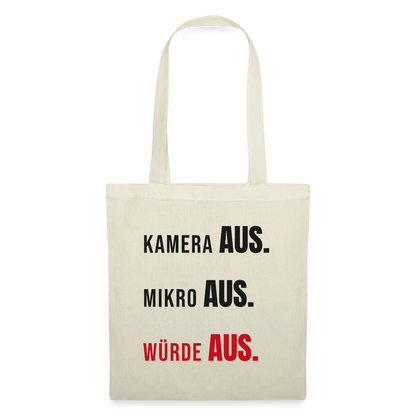 Kamera aus, Würde aus Stoffbeutel, Farbe Natur