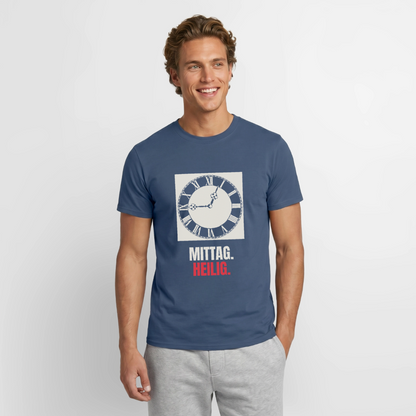 "Mittag. Heilig." Motiv-T-Shirt für Männer, Farbe Dunkles Denimblau