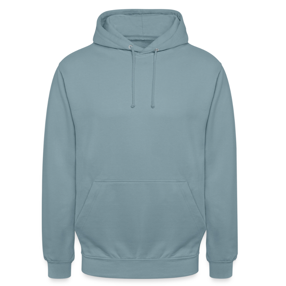 Unisex Hoodie - personalisierbare Vorder- und Rückseite - Nebelblau
