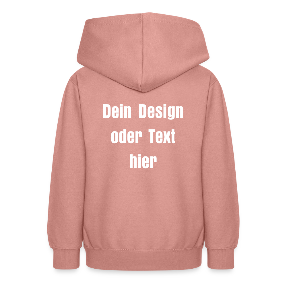 Teenager Hoodie - personalisierbare Vorder- und Rückseite - Altrosa