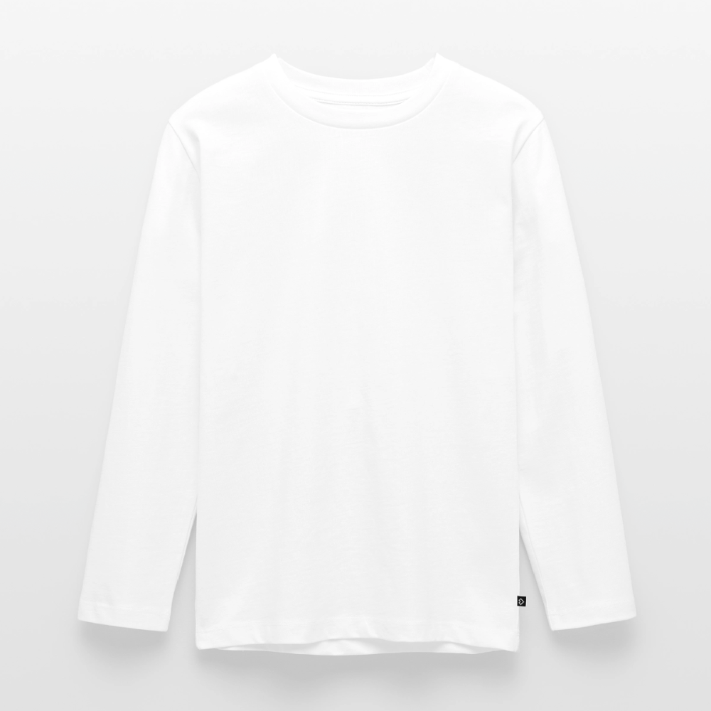 Teenager Premium Langarmshirt - personalisierbare Vorder- und Rückseite - Weiß