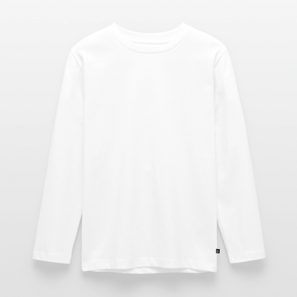 Teenager Premium Langarmshirt - personalisierbare Vorder- und Rückseite - Weiß