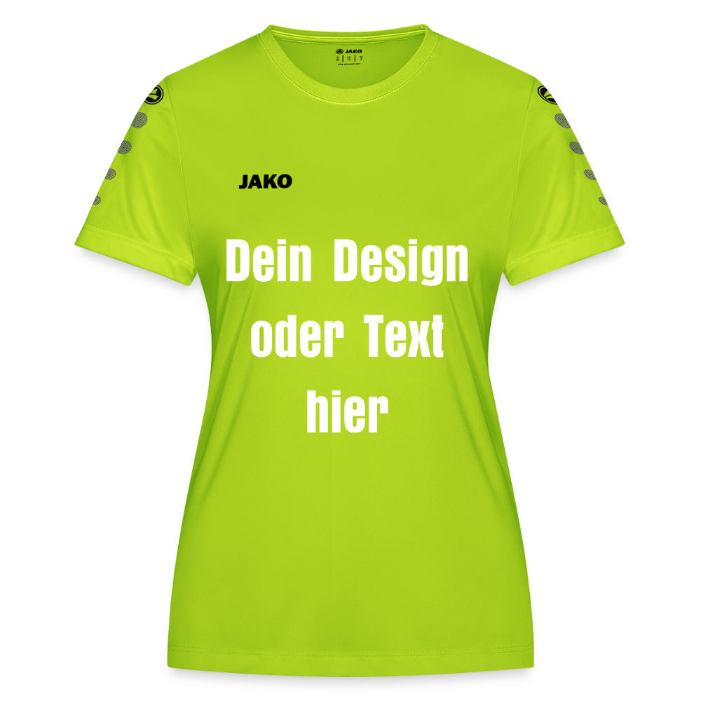 JAKO Frauen Trikot Team - personalisierbare Vorder- und Rückseite - Neongrün