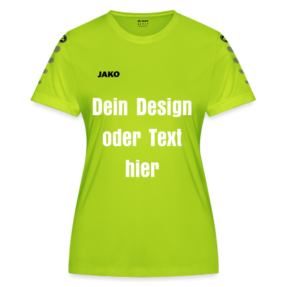 JAKO Frauen Trikot Team - personalisierbare Vorder- und Rückseite - Neongrün
