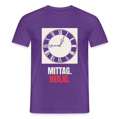 "Mittag. Heilig." Motiv-T-Shirt für Männer, Farbe Lila