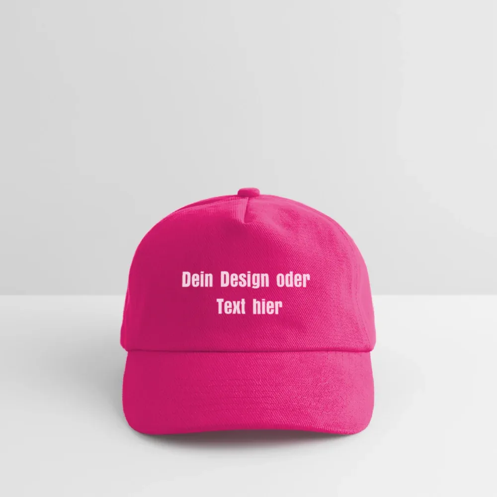 Kontrast Snapback Basecap für Kinder - personalisierbar - Fuchsia