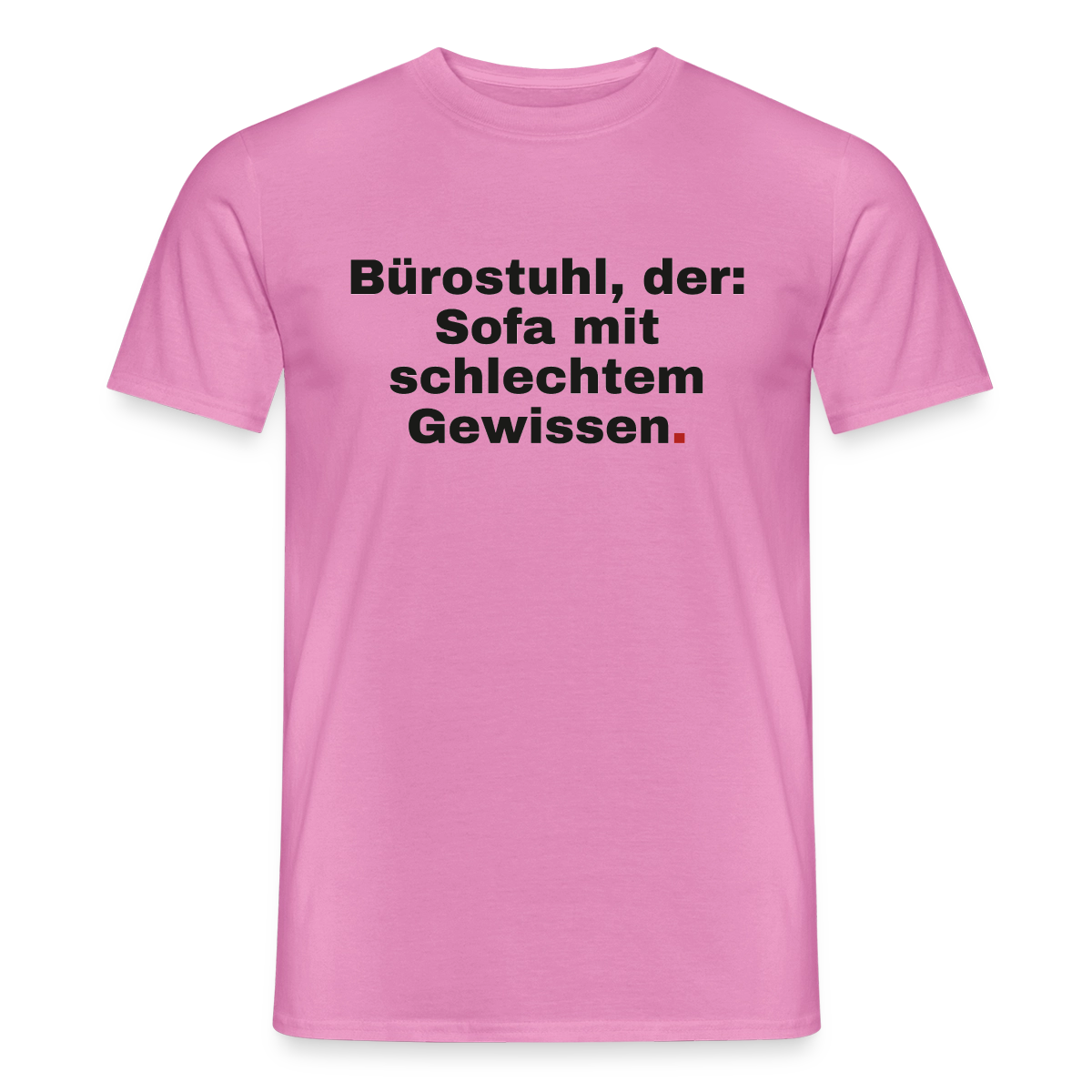 Bürostuhl, der Motiv-T-Shirt für Männer, Farbe Pink