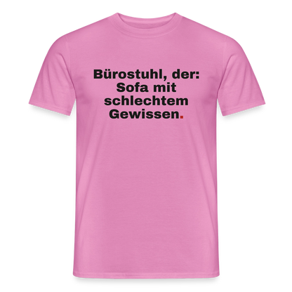 Bürostuhl, der Motiv-T-Shirt für Männer, Farbe Pink