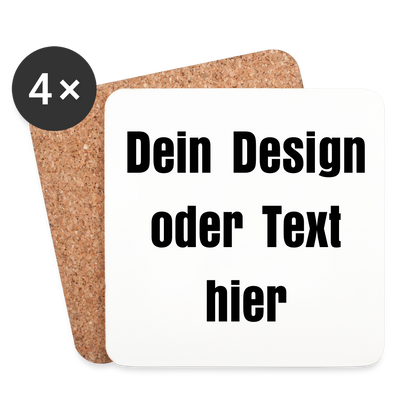 Untersetzer (4er-Set) - personalisierbar - Weiß