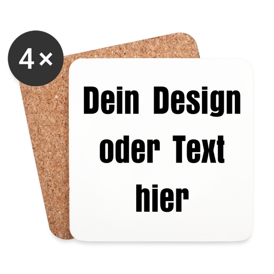 Untersetzer (4er-Set) - personalisierbar - Weiß