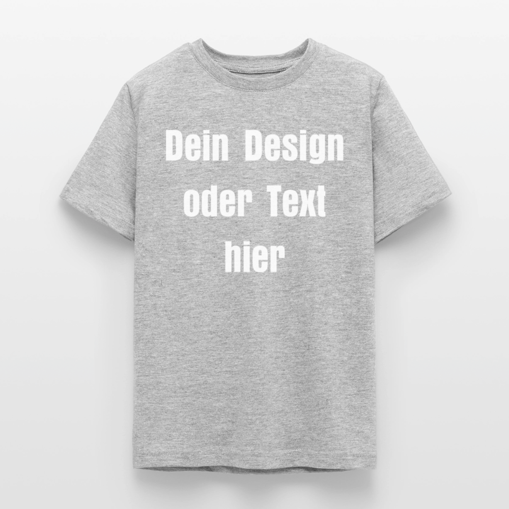 Teenager T-Shirt - personalisierbare Vorder- und Rückseite - Grau meliert
