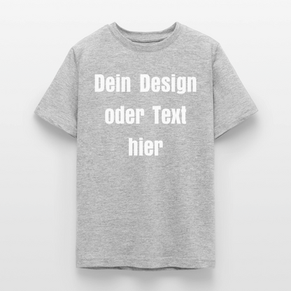 Teenager T-Shirt - personalisierbare Vorder- und Rückseite - Grau meliert