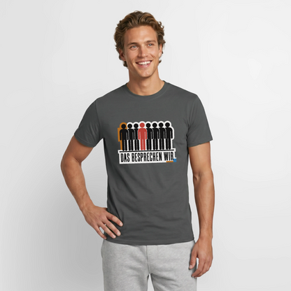 "Das besprechen wir. Isotype-Motiv" Motiv-T-Shirt für Männer, Farbe Anthrazit