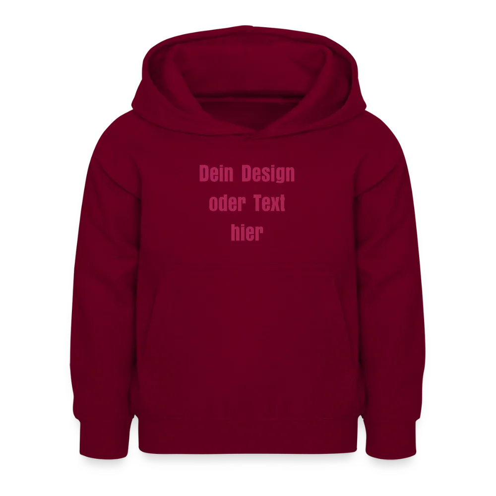 Kinder Hoodie - personalisierbare Vorder- und Rückseite - Bordeaux