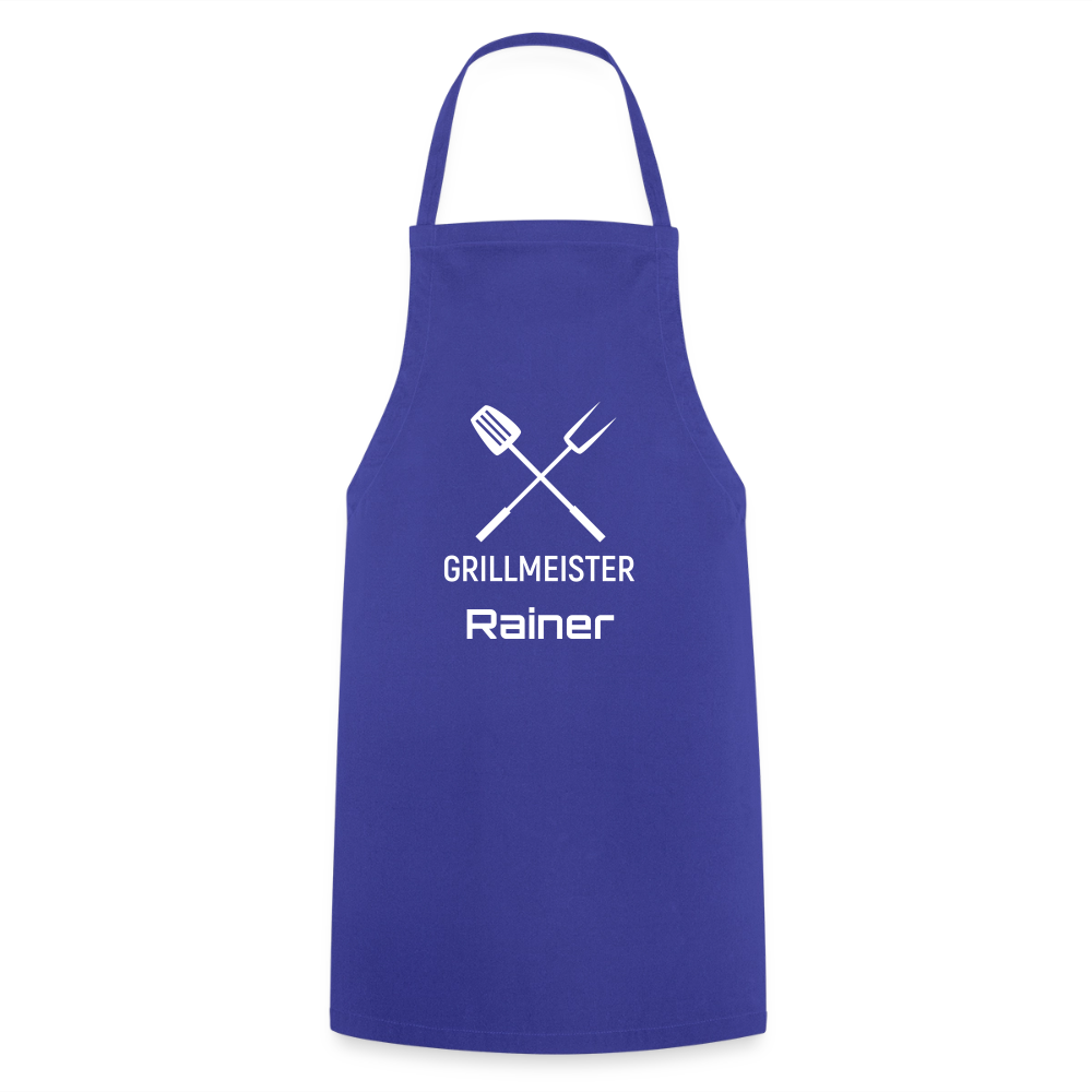 Koch- oder Grillschürze "Grillmeister" - personalisierbarer Name oder Text - Royalblau