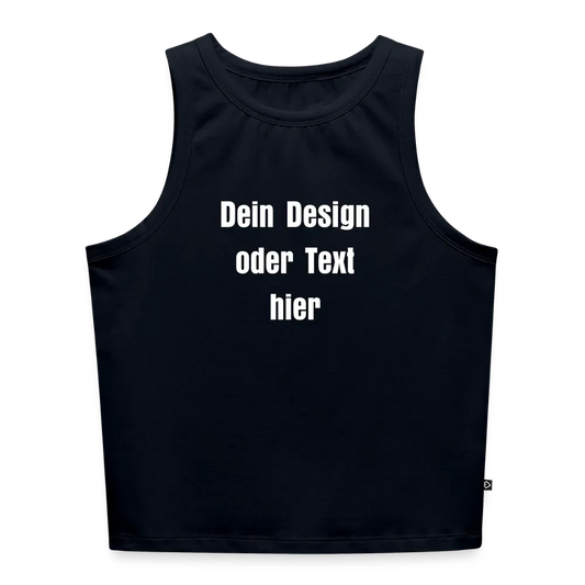 Frauen Cropped Tank Top - personalisierbar - Navy