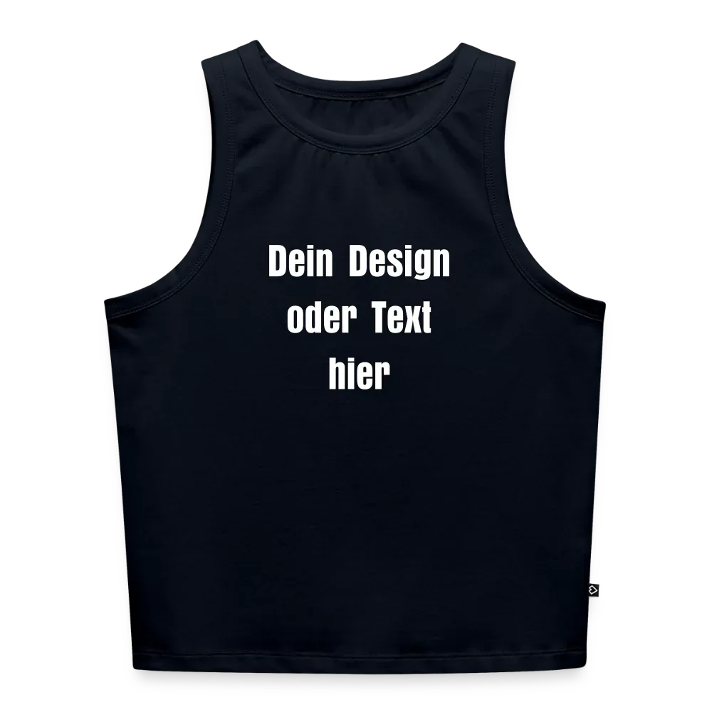 Frauen Cropped Tank Top - personalisierbar - Navy