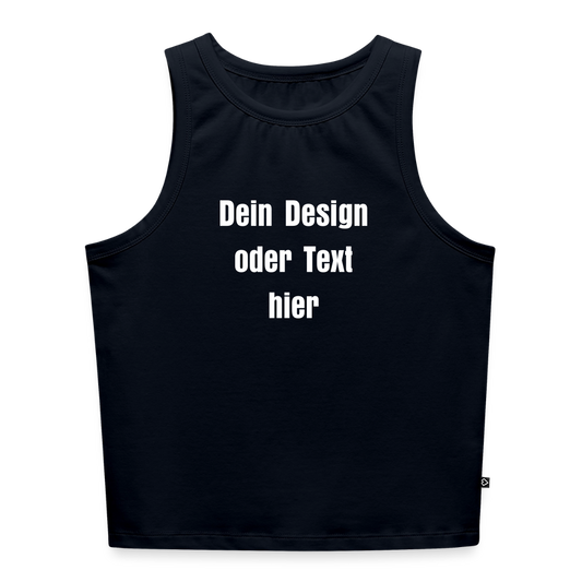 Frauen Cropped Tank Top - personalisierbar - Navy
