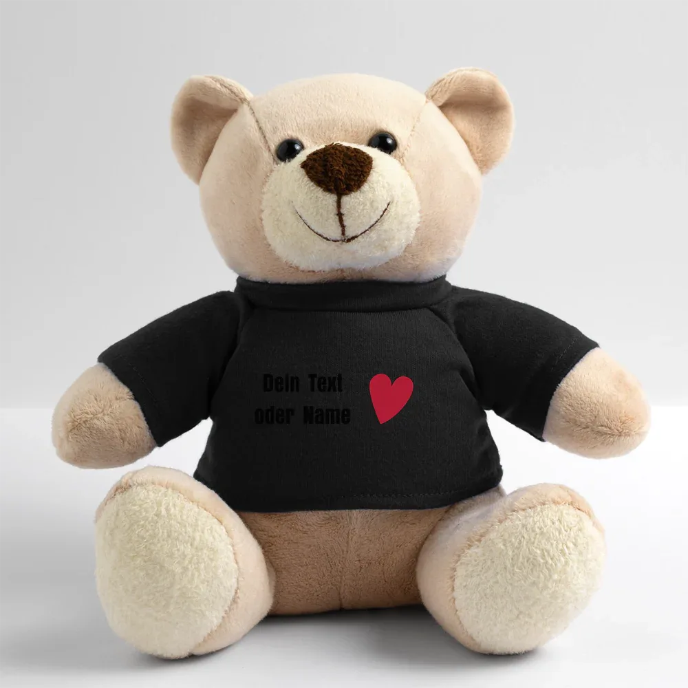 Teddy "Valentine" - personalisierbarer Text oder Name - Schwarz