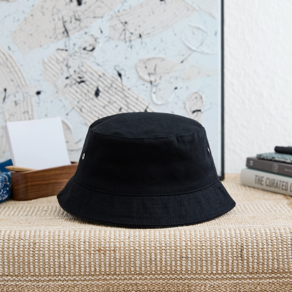Kinder Bucket Hat - personalisierbar - Schwarz