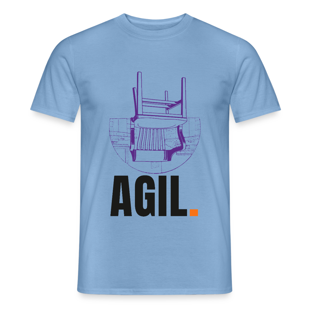 "Agil." Motiv-T-Shirt für Männer, Farbe Carolina Blue