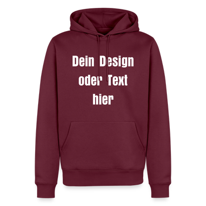 Männer Premium Hoodie - personalisierbare Vorder- und Rückseite - Burgunderrot