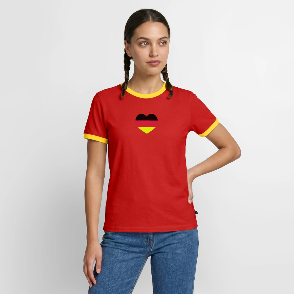 Männer T-Shirt Fussball "Spielmacher" - Rot/Gelb 