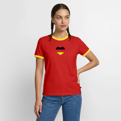 Männer T-Shirt Fussball "Spielmacher" - Rot/Gelb 