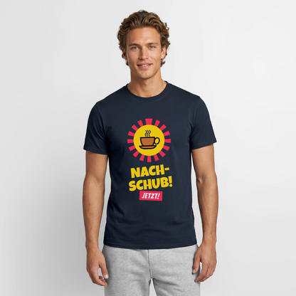 "Nachschub! Jetzt!" Motiv-T-Shirt für Männer, Farbe Navy