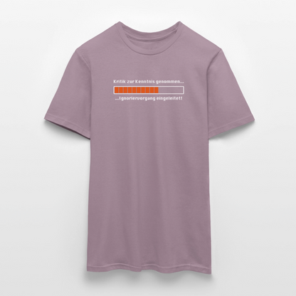 "Kritik" Motiv-T-Shirt für Männer - Lilagrau 