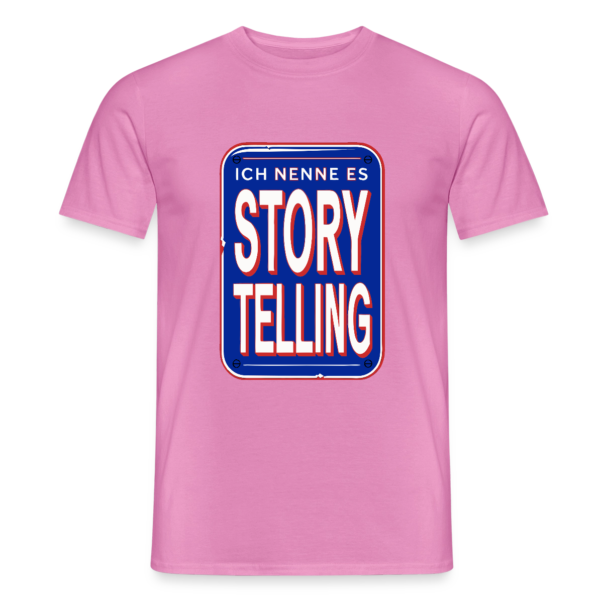 Ich nenne es Storytelling. Motiv-T-Shirt für Männer, Farbe Pink