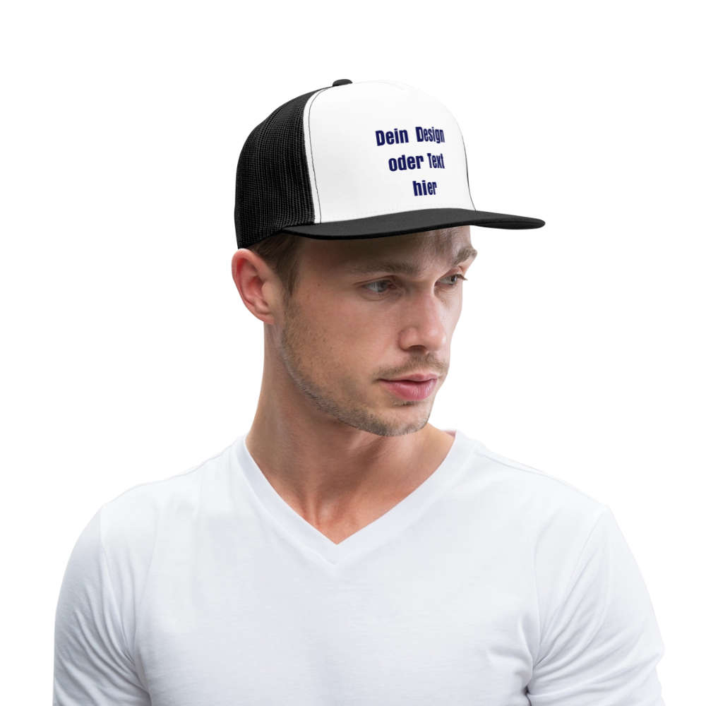 Trucker Cap - personalisierbar - Weiß/Schwarz