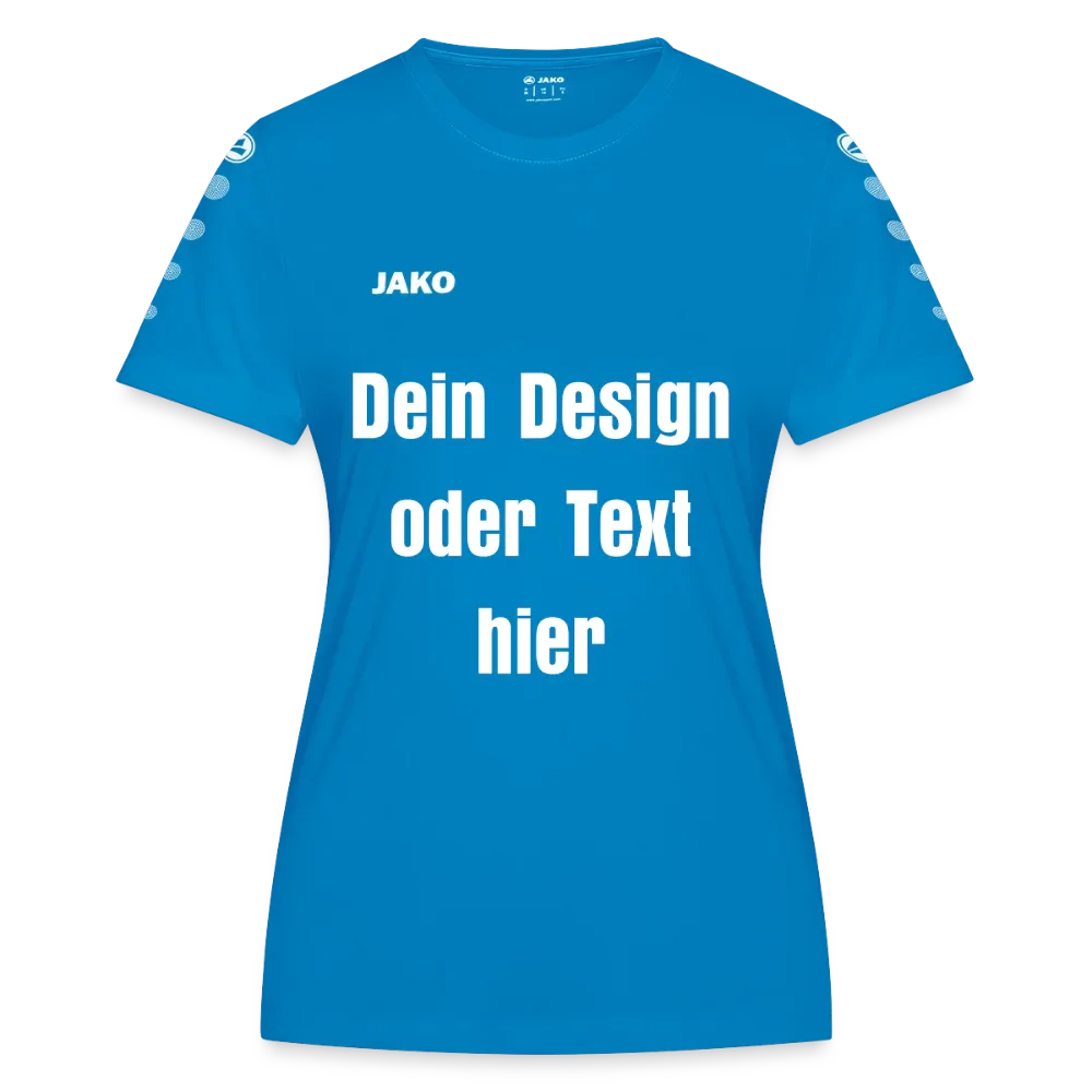 JAKO Frauen Trikot Team - personalisierbare Vorder- und Rückseite - Saphirblau