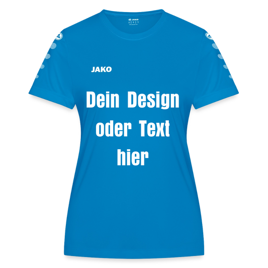 JAKO Frauen Trikot Team - personalisierbare Vorder- und Rückseite - Saphirblau