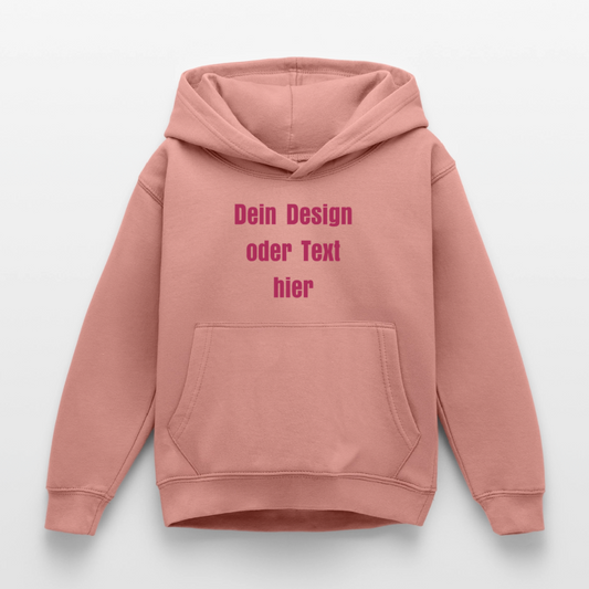 Kinder Hoodie - personalisierbare Vorder- und Rückseite - Altrosa