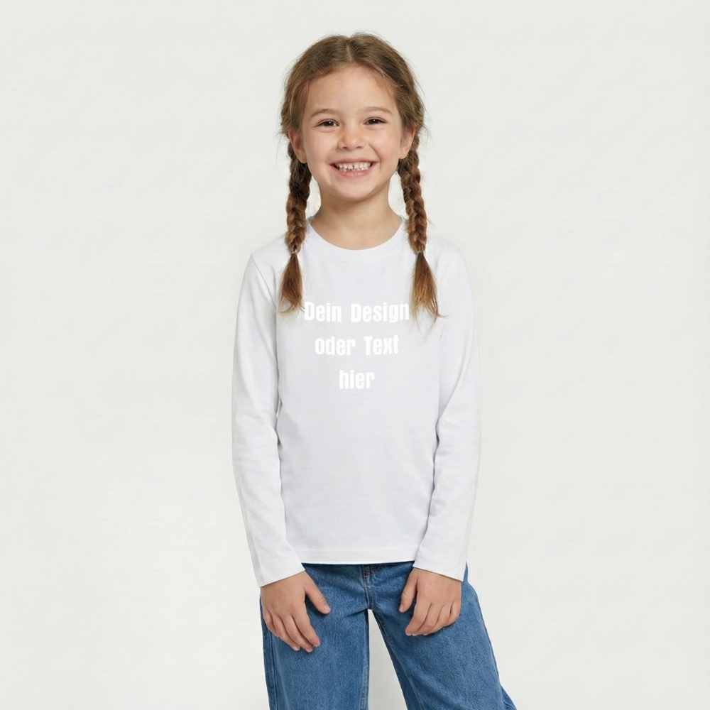 Teenager Premium Langarmshirt - personalisierbare Vorder- und Rückseite - Weiß